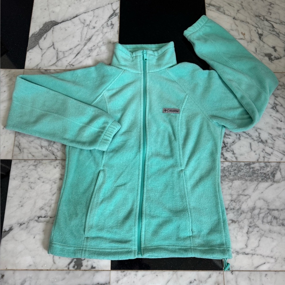 Columbia Women's Med Benton Springs Full Zip Fleece Jacket teal outerwear cozy